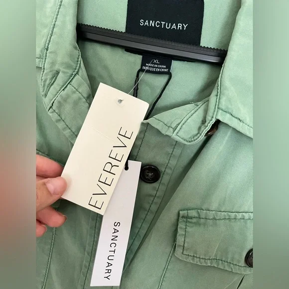 NWT Sanctuary Diana Surplus mini dress shale green XL - Picture 5 of 9